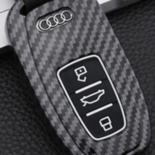 Fibre de carbone Key Fob Cover Case Protector pour Audi A4-A8 Q5 Q8 R8 RS4 RS5 RS6 RS7 S4-S8 SQ5 Keyless Smart Key Fob Shell